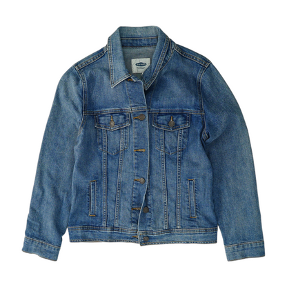 Blue Solid Denim Jacket