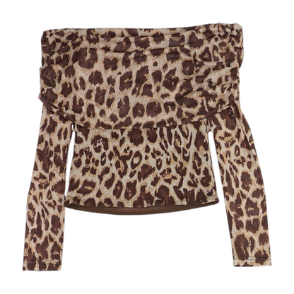 Brown Animal Print Blouse
