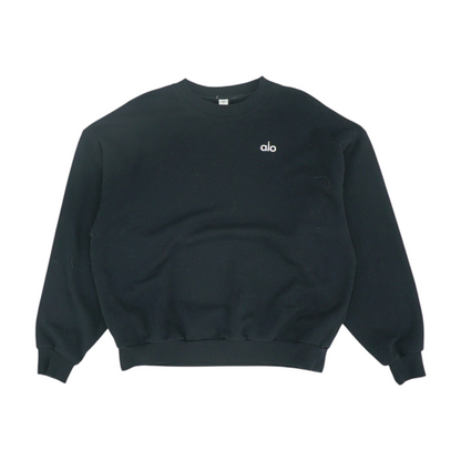 Black Solid Sweatshirt Pullover