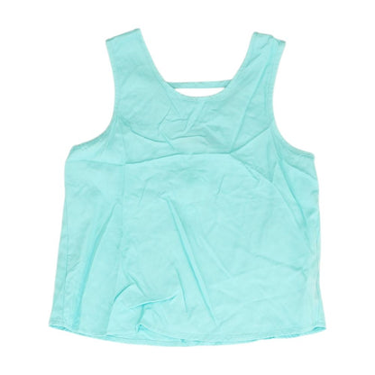 Turquoise Solid Sleeveless Blouse