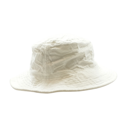 White Monogram Cotton Bucket Hat