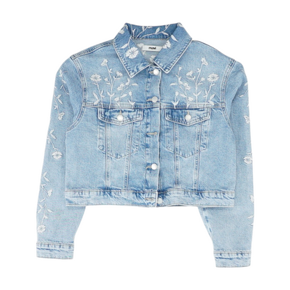 Blue Floral Denim Jacket