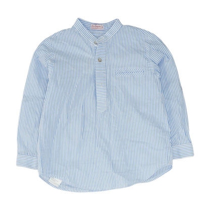 Blue Striped Long Sleeve Blouse