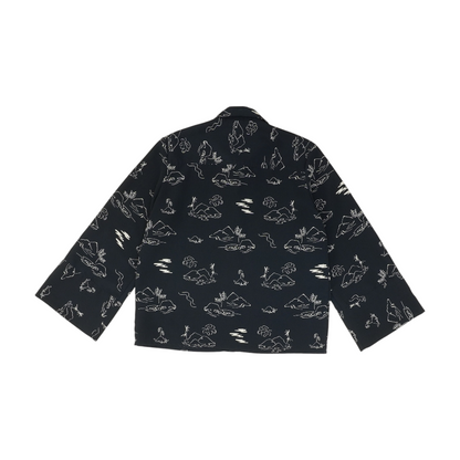 Navy Graphic Button Down