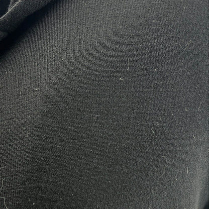 Black Wool-Blend Fz Hooded Cardigan