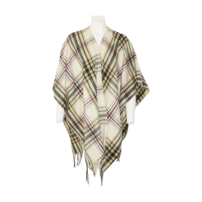 Brown Plaid Cardigan Sweater