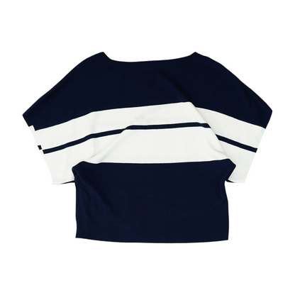 Navy Color Block Blouse