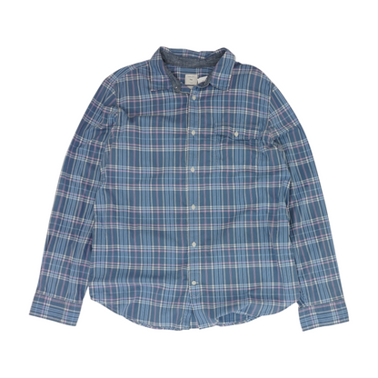 Blue Plaid Long Sleeve Button Down