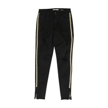 Black Solid Low Rise Skinny Leg Jeans