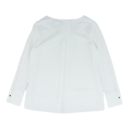 White Solid Long Sleeve Blouse