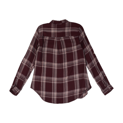 Maroon Plaid Flannel Button Down