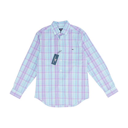 Purple Plaid Long Sleeve Button Down