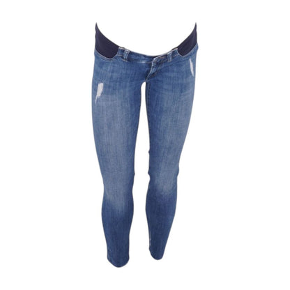 Blue Maternity Low Rise Slim Leg Jeans