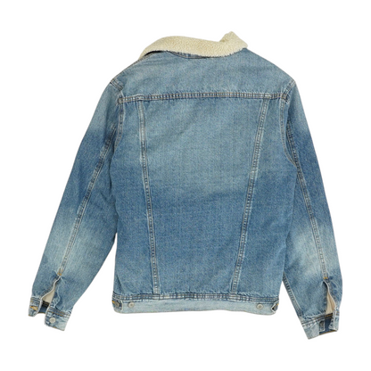 Blue Solid Denim Jacket