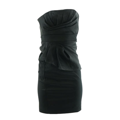 Black Solid Midi Dress