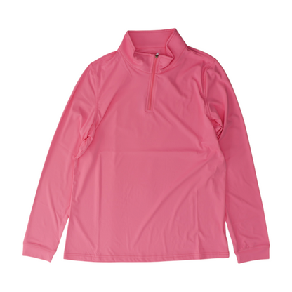 Neon Pink Solid 1/4 Zip Pullover