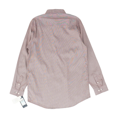 Red Houndstooth Long Sleeve Button Down