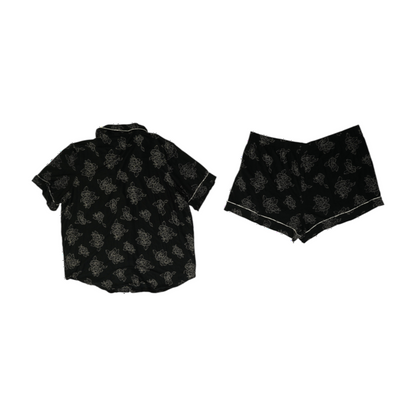 Black Floral Pajama Set