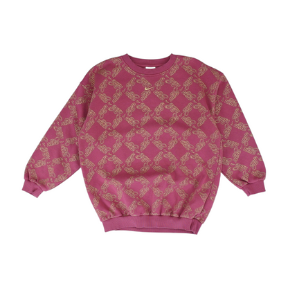 Pink Print Sweatshirt Pullover