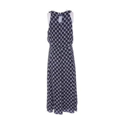 Navy Polka Dot Midi Dress