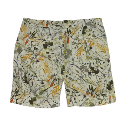 Beige Floral Chino Shorts