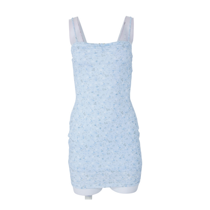 Blue Floral Mini Dress