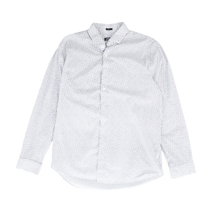 White Floral Long Sleeve Button Down