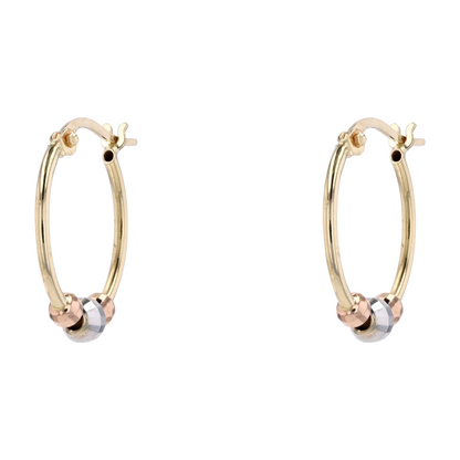 14K Tri-Tone Gold Hoop Earrings