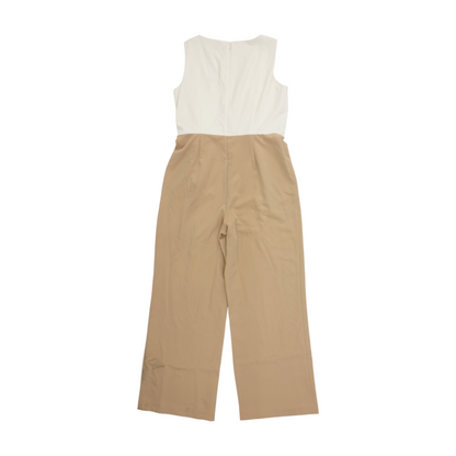 White Color Block Jumpsuit