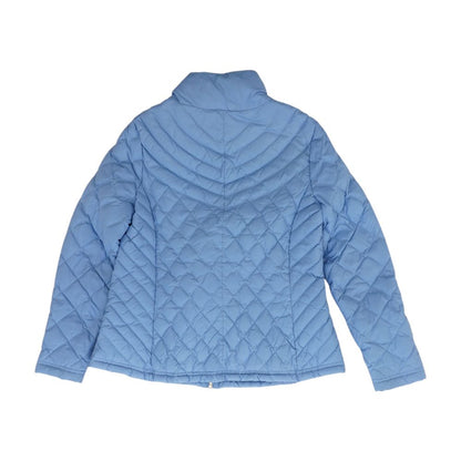 Blue Solid Puffer Jacket