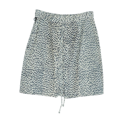 Beige Animal Print Mini Skirt