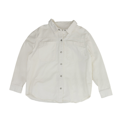 Ivory Solid Denim Jacket