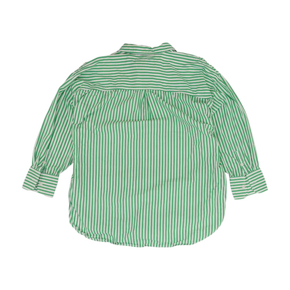 Green Petite Striped Button Down