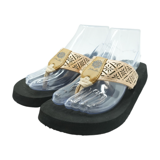 Rose Gold Flip-Flop Sandals