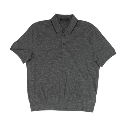 Gray Solid Short Sleeve Polo