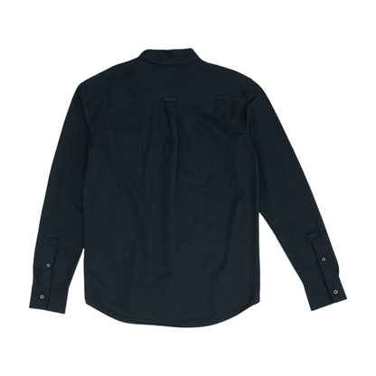 Black Solid Long Sleeve Button Down