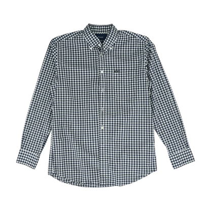 Navy Check Long Sleeve Button Down