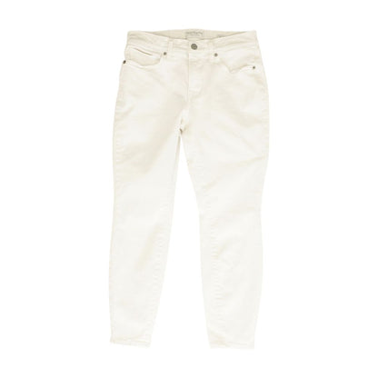 White Solid Mid Rise Skinny Leg Jeans