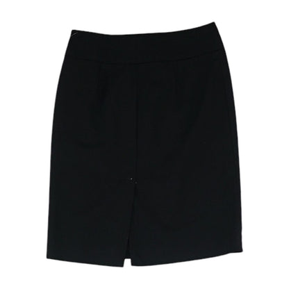 Black Solid Midi Skirt