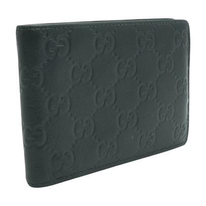 GG Emblem Bi-Fold Wallet in Black Leather