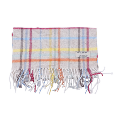 Multicolor Windowpane Check Cashmere Scarf