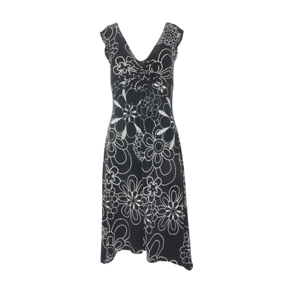 Black Floral Midi Dress
