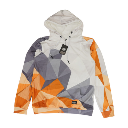 White Geometric Hoodie Pullover