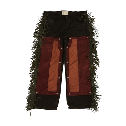 Black Color Block Regular Jeans