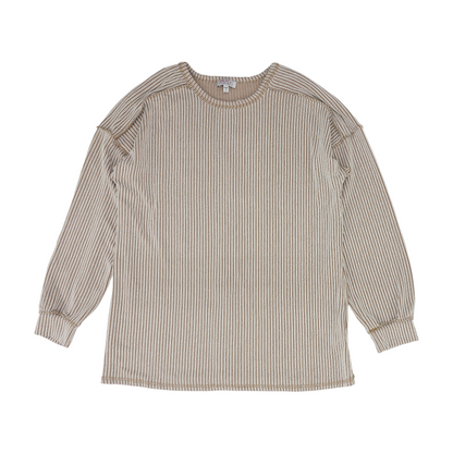 Beige Plus Striped Blouse