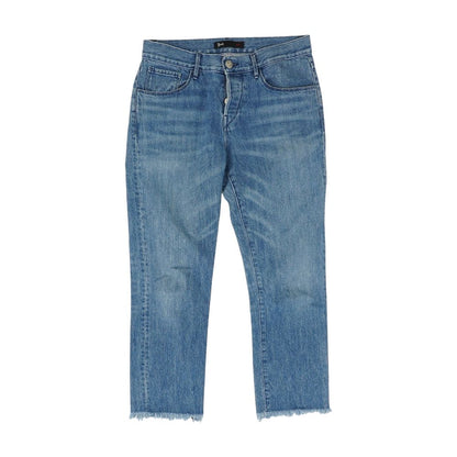 Blue Solid Capri Regular Jeans