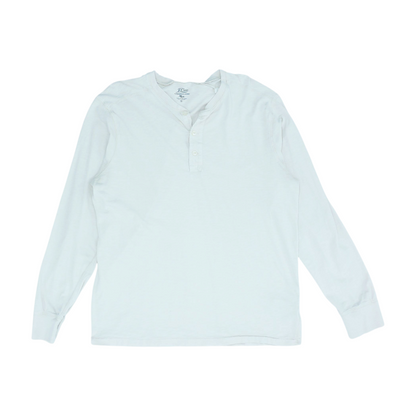 Beige Solid Henley T-Shirt
