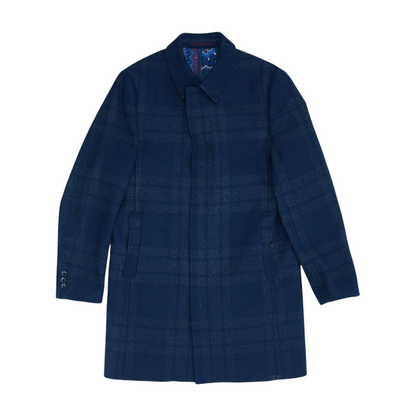 Navy Plaid Coat