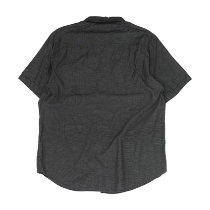 Black Solid Short Sleeve Button Down