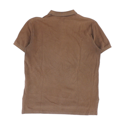 Brown Solid Short Sleeve Polo